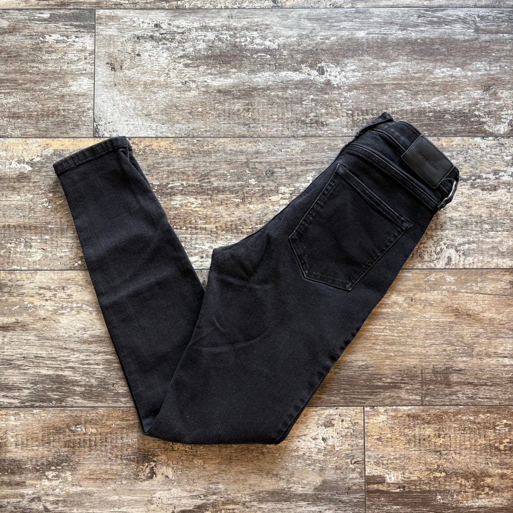 Everlane High Rise Skinny Jeans Size 29 Tall Black Stretch Denim